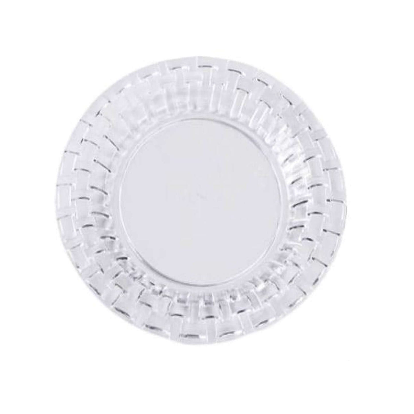 10 - Pack Dessert Plates Basketweave Rim Design Clear - Plastic Disposable Salad Plates for Parties 7" - NestOCart