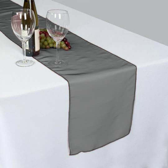 10 Pack Sheer Organza 14"x108" Table Runners Black - Soft and Lightweight Table Accent - NestOCart
