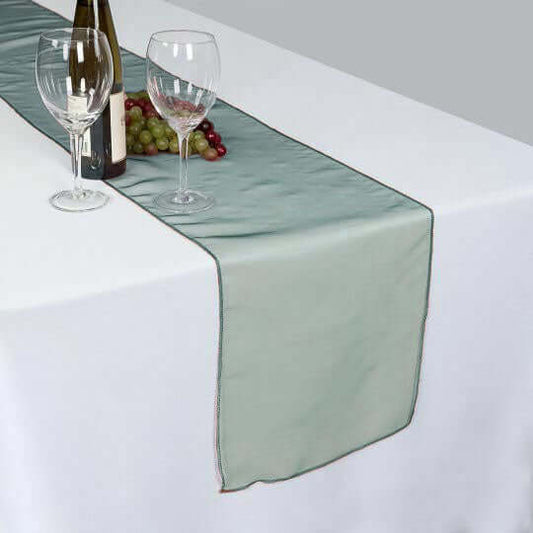 10 Pack Sheer Organza 14"x108" Table Runners Hunter Emerald Green - Soft and Lightweight Table Accent - NestOCart