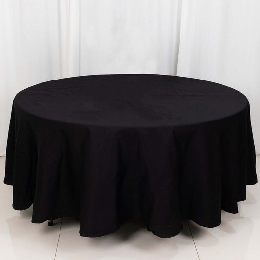 100% Cotton 108" Round Tablecloth Black Linen - Soft & Breathable Table Cover - NestOCart