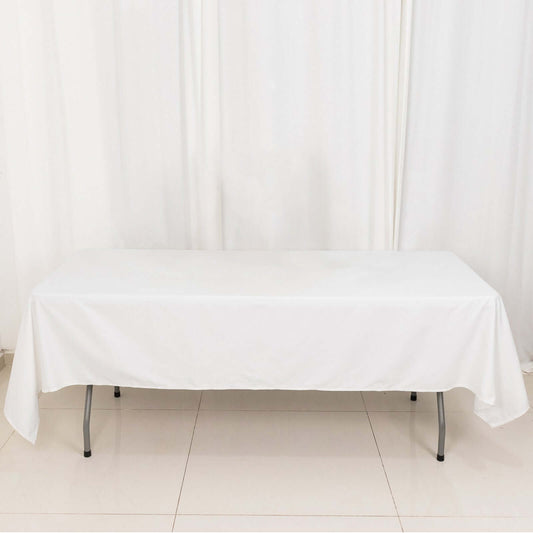100% Cotton 60"x102" Rectangle Tablecloth White Linen - Soft & Breathable Table Cover - NestOCart
