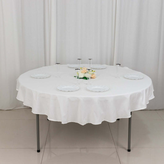 100% Cotton 70" Round Tablecloth White Linen - Sophisticated, Soft & Breathable Table Cover - NestOCart