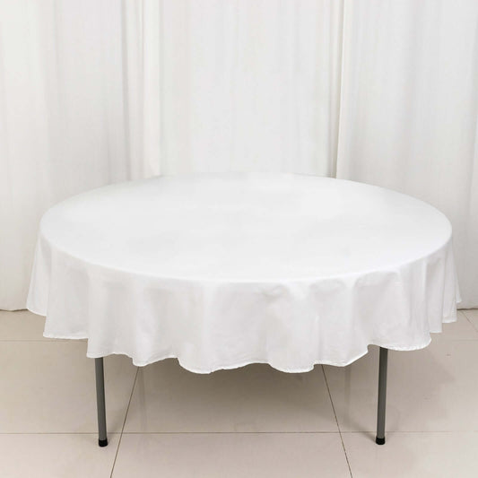 100% Cotton 90" Round Tablecloth White Linen - Sophisticated, Soft & Breathable Table Cover - NestOCart