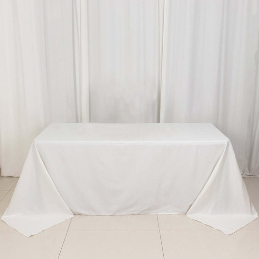 100% Cotton 90"x132" Rectangle Tablecloth White Linen - Seamless, Soft & Breathable Table Cover - NestOCart