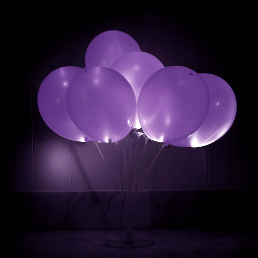 12 - Pack Balloon Lights Bullet Design Purple - Waterproof LED Centerpiece Filler Lights - NestOCart