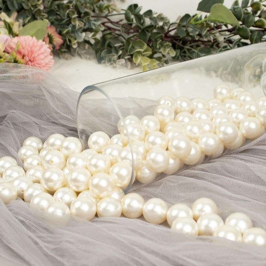 120 - Pack Faux Craft Pearl Beads Ivory - Glossy Beads with Holes for Vase Filler Jewelry Making Bridal Accessories & Event Decor 20mm - NestOCart