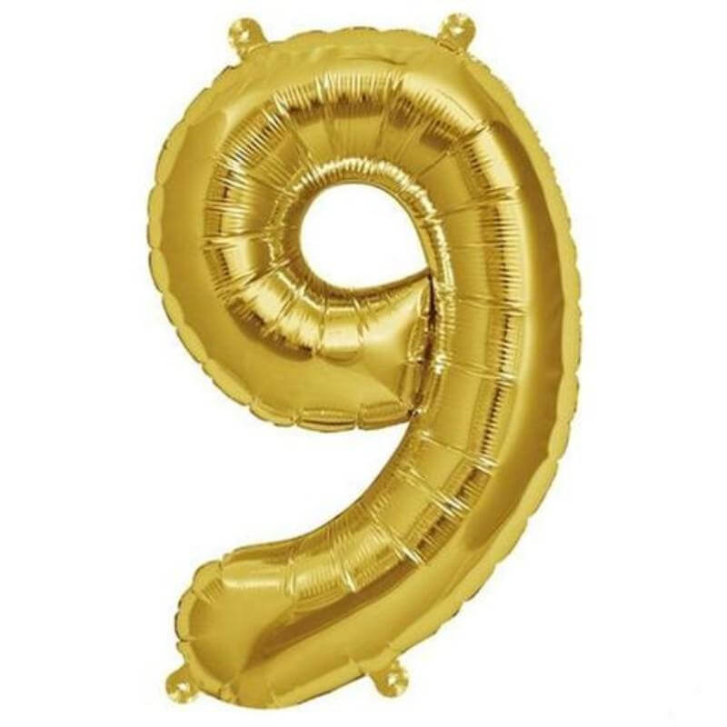 13" Gold Letter & Number Balloons, Shiny Metallic Mylar Foil Alphabet Balloons - NestOCart
