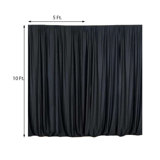 2 Pack Black Scuba Polyester Event Curtain Drapes, Durable Flame Resistant Backdrop Event Panels Wrinkle Free with Rod Pockets - 10ftx10ft - NestOCart