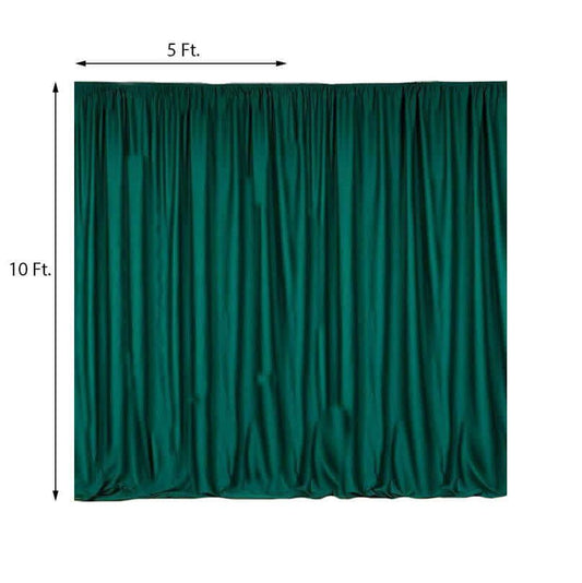 2 Pack Hunter Emerald Green Scuba Polyester Event Curtain Drapes, Durable Flame Resistant Backdrop Event Panels Wrinkle Free with Rod Pockets - 10ftx10ft - NestOCart