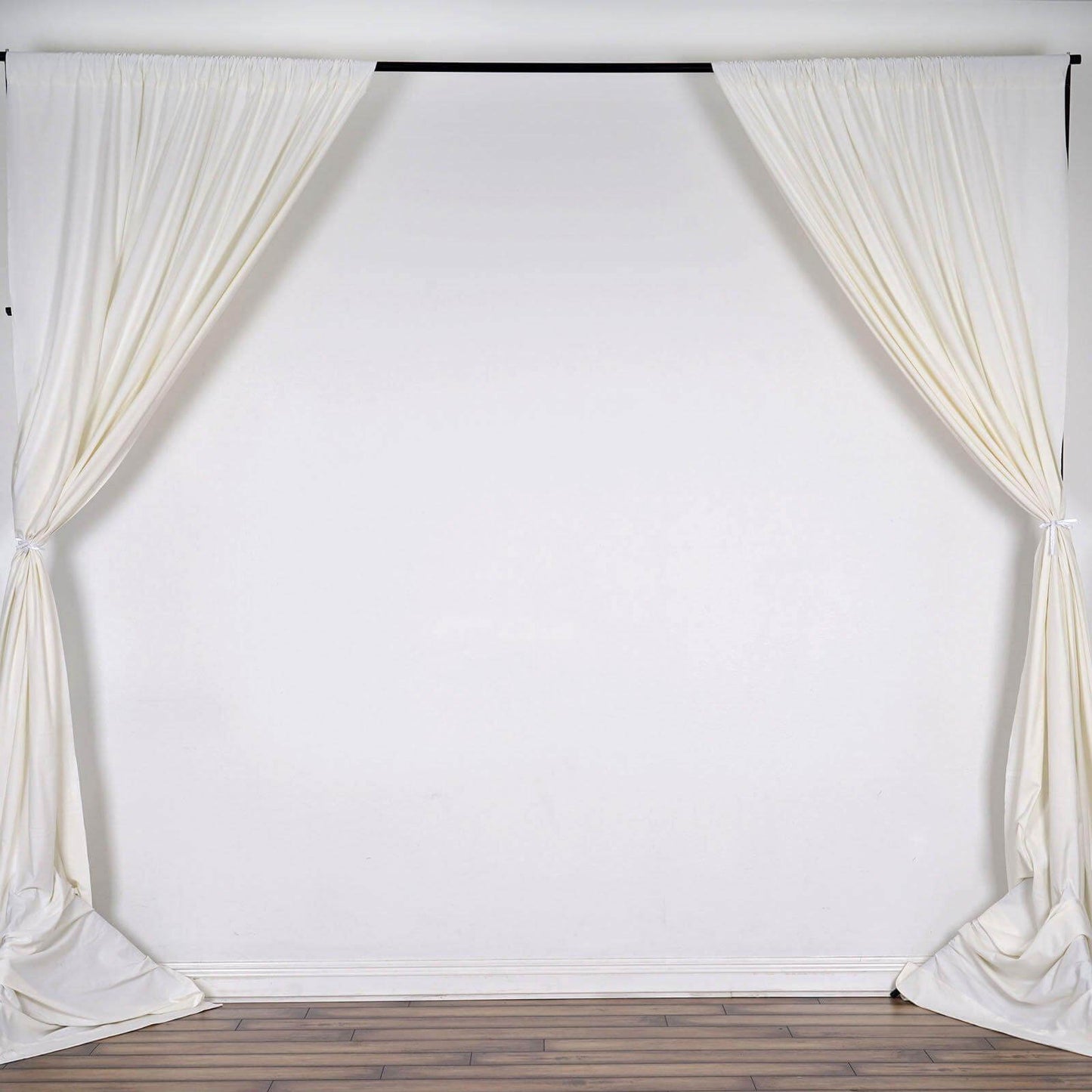 2 Pack Ivory Scuba Polyester Event Curtain Drapes, Durable Flame Resistant Backdrop Event Panels Wrinkle Free with Rod Pockets - 10ftx10ft - NestOCart