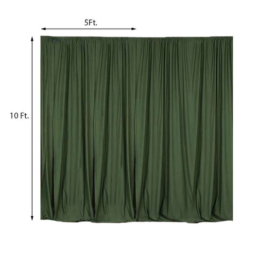 2 Pack Olive Green Scuba Polyester Event Curtain Drapes, Durable Flame Resistant Backdrop Event Panels Wrinkle Free with Rod Pockets - 10ftx10ft - NestOCart