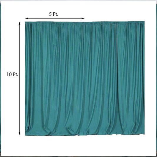 2 Pack Turquoise Scuba Polyester Event Curtain Drapes, Durable Flame Resistant Backdrop Event Panels Wrinkle Free with Rod Pockets - 10ftx10ft - NestOCart