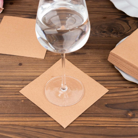 20 Pack Linen - Like Paper 5"x5" Napkins Terracotta (Rust) - Highly Absorbent Airlaid Napkins - Bell Racket Store