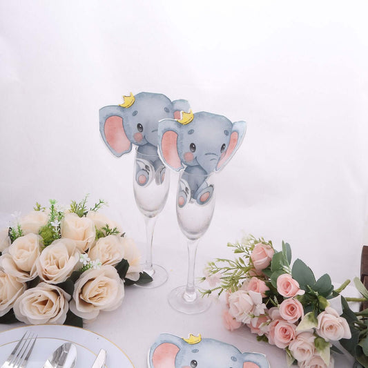20 - Pack Paper Beverage Napkins with Elephant Shape - Disposable Baby Shower Cocktail Napkins - Bell Racket Store