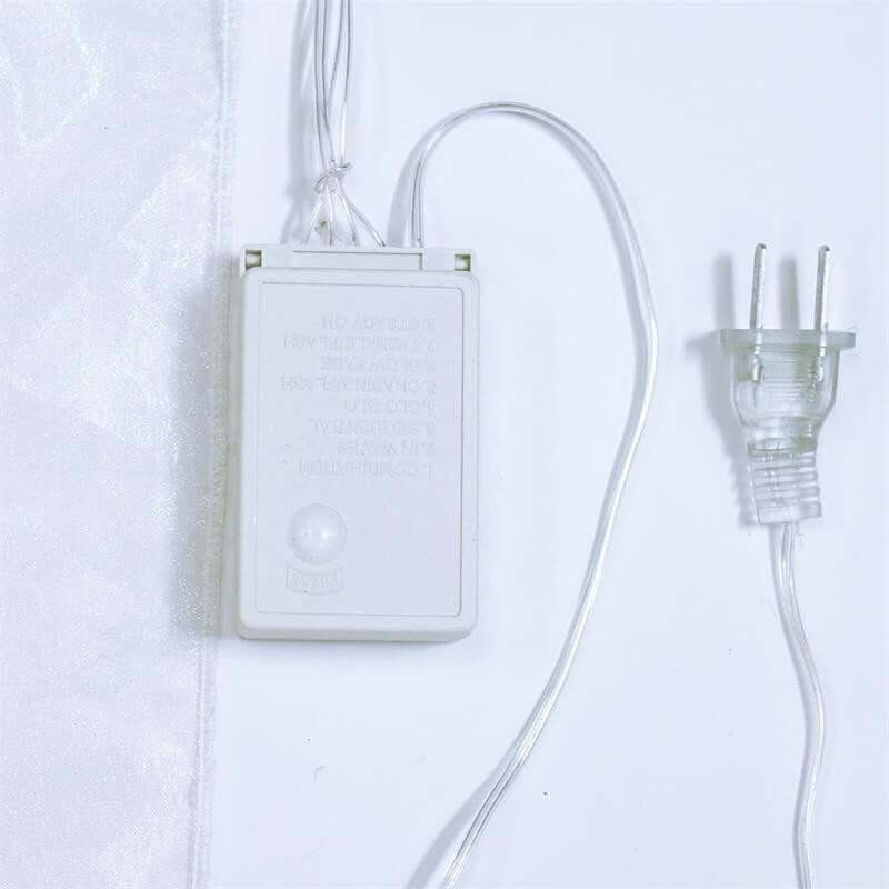 20ftx10ft White Sheer Organza w Warm LED Lights Decorative Curtain Panel - NestOCart