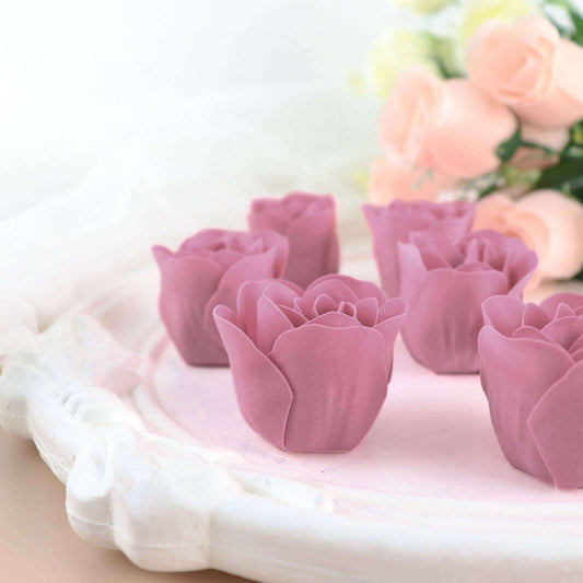 4 Pack 24 Pcs Dusty Rose Scented Rose Soap Heart Shaped Party Favors With Gift Boxes And Ribbon - Bell Racket Store