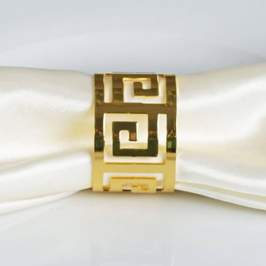 4 Pack Alluring Gold Plated Aluminum Napkin Rings - NestOCart