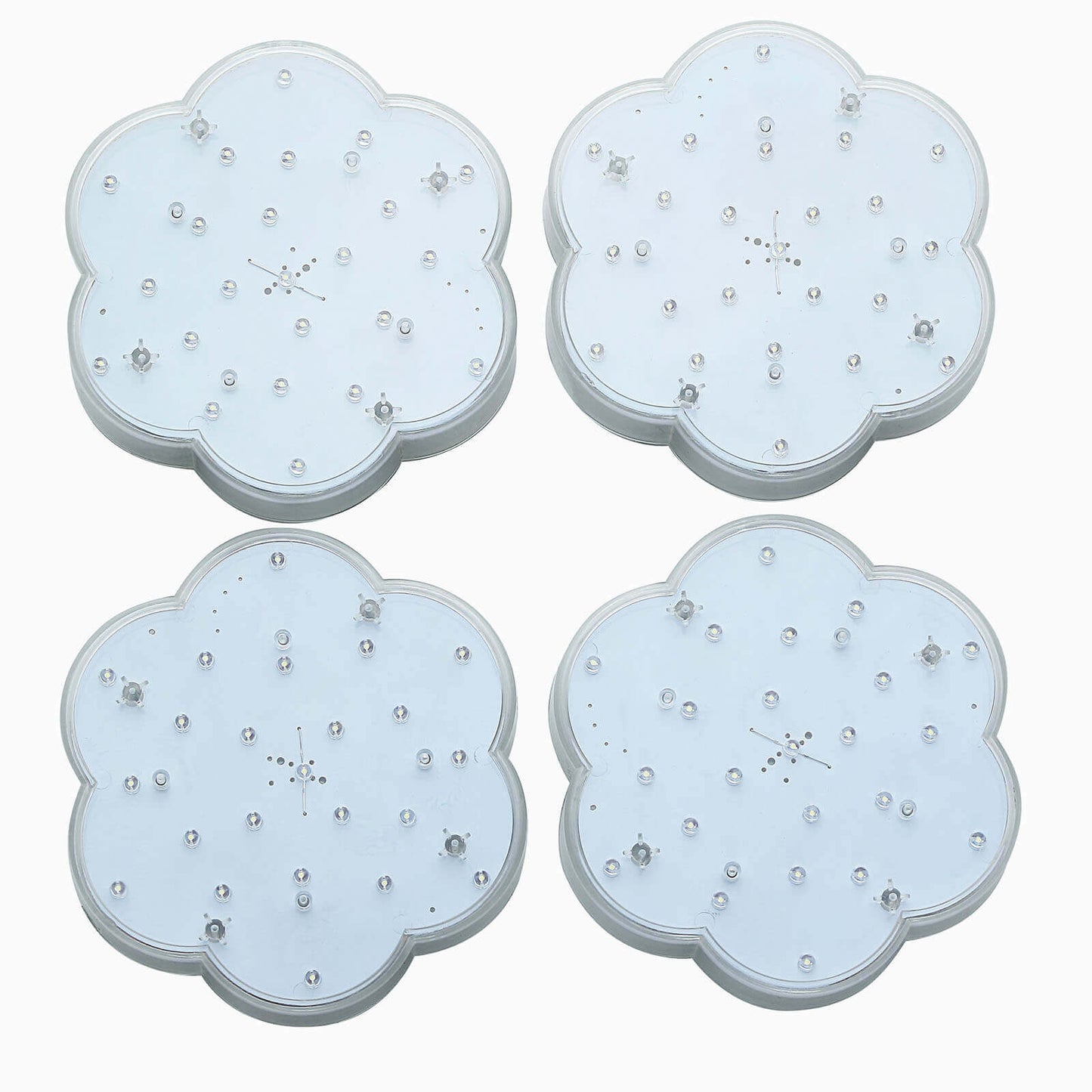 4 - Pack LED Disc Lights Flower Shaped Design White - 23 LEDs with Remote DIY Lighting 6" - NestOCart