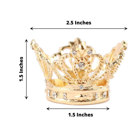 4 Pack Metallic Gold Crown Rhinestone Napkin Rings, Royal Bling Napkin Holders - Bell Racket Store