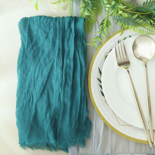 5 Pack Gauze Cheesecloth 24"x19" Napkins Peacock Teal Reusable Dinner Napkins - Bell Racket Store