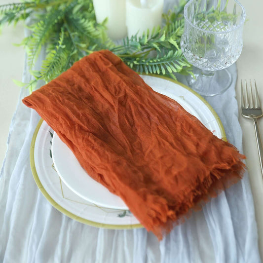 5 Pack Gauze Cheesecloth 24"x19" Napkins Terracotta (Rust) Reusable Dinner Napkins - Bell Racket Store