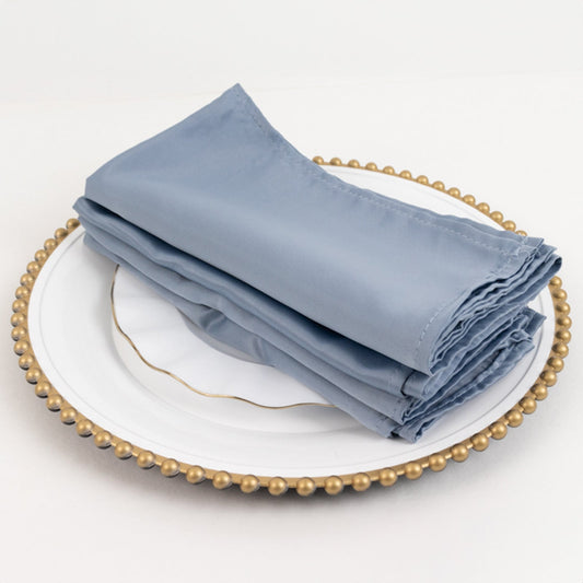 5 Pack Lamour Satin 20"x20" Napkins Dusty Blue - Soft Matte Finish Dinner Napkins - Bell Racket Store