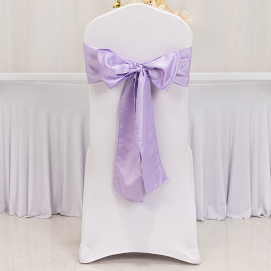 5 Pack Lamour Satin 6"x106" Chair Sashes Lavender Lilac - Stylish Reusable Decorative Bows - Bell Racket Store