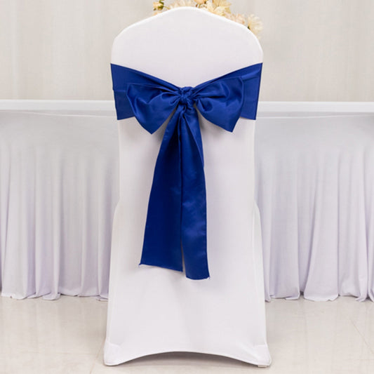 5 Pack Lamour Satin 6"x106" Chair Sashes Royal Blue - Stylish Reusable Decorative Bows - Bell Racket Store
