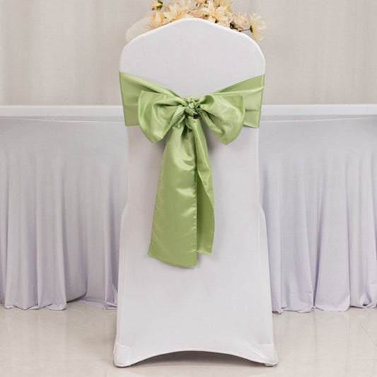 5 Pack Lamour Satin 6"x106" Chair Sashes Sage Green - Stylish Reusable Decorative Bows - Bell Racket Store