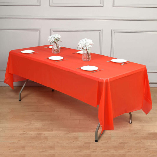 5 - Pack Plastic Table Covers Red Rectangle - Reliable PVC Disposable Covers for Gatherings 54"x108" - NestOCart
