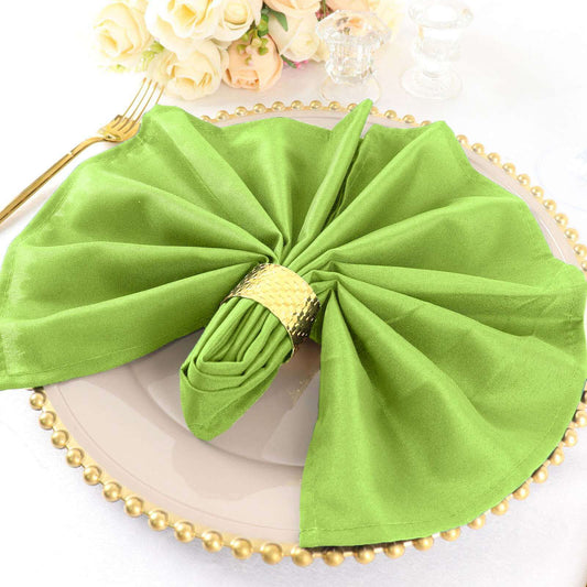 5 Pack Polyester 20"x20" Napkins Apple Green - Wrinkle Resistant & Easy Care Cloth Napkins - NestOCart