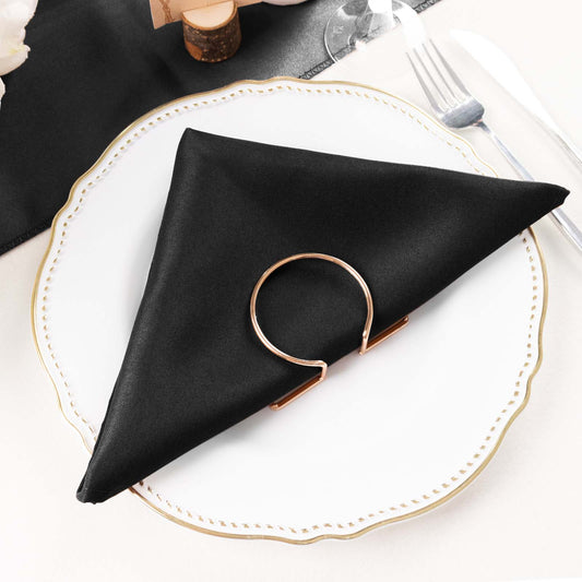 5 Pack Polyester 20"x20" Napkins Black - Wrinkle Resistant & Easy Care Cloth Napkins for Special Occasions - NestOCart