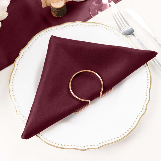 5 Pack Polyester 20"x20" Napkins Burgundy - Wrinkle Resistant & Easy Care Cloth Napkins - NestOCart