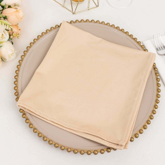 5 Pack Scuba 20"x20" Napkins Beige - Durable & Reusable Dinner Napkins - Bell Racket Store