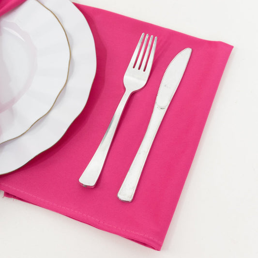 5 Pack Scuba 20"x20" Napkins Fuchsia - Durable & Reusable Dinner Napkins - Bell Racket Store
