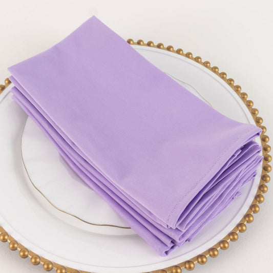 5 Pack Scuba 20"x20" Napkins Lavender Lilac - Durable & Reusable Dinner Napkins - Bell Racket Store