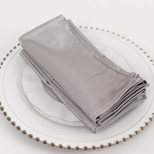 5 Pack Scuba 20"x20" Napkins Shimmer Silver - Dazzling Cloth Napkins - Bell Racket Store