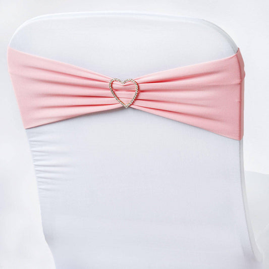 5 Pack Stretch Spandex Chair Sashes Pink - Fitted Finish Two Ply Heavy Duty Chair Bands 5"x12" - NestOCart