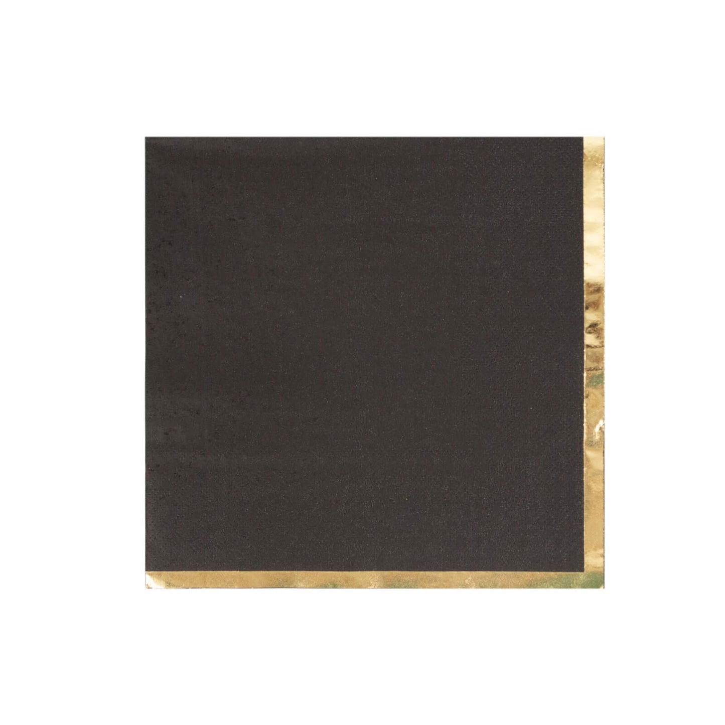 50 - Pack Paper Beverage Napkins with Gold Foil Edge Black - Disposable 2 Ply Cocktail Napkins for Events 6.5"x6.5" - Bell Racket Store