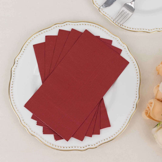 50 - Pack Paper Napkins Burgundy - Soft Disposable 2 - Ply Dinner Napkins for Weddings - Bell Racket Store