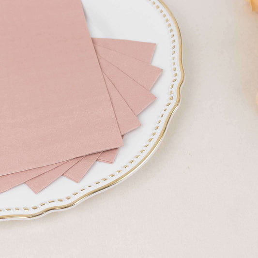 50 - Pack Paper Napkins Dusty Rose - Soft Disposable 2 - Ply Dinner Napkins for Weddings - Bell Racket Store