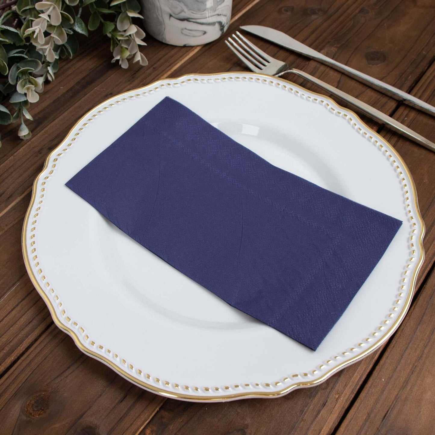 50 - Pack Paper Napkins Navy Blue - Soft Disposable 2 - Ply Dinner Napkins for Weddings - Bell Racket Store