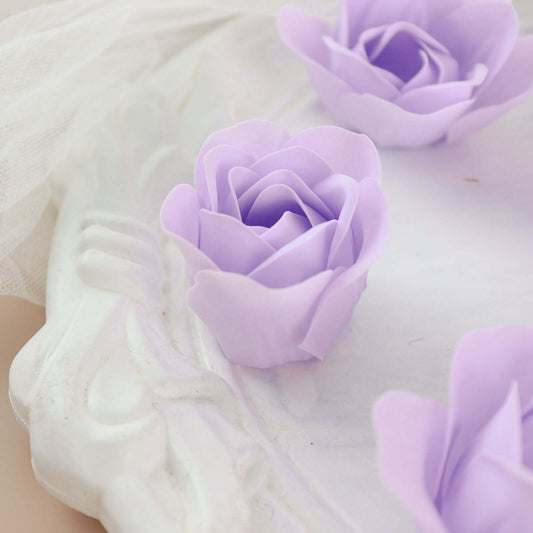 6 Pcs Lavender Lilac Scented Rose Soap Heart Shaped Party Favors With Gift Box And Ribbon - Bell Racket Store