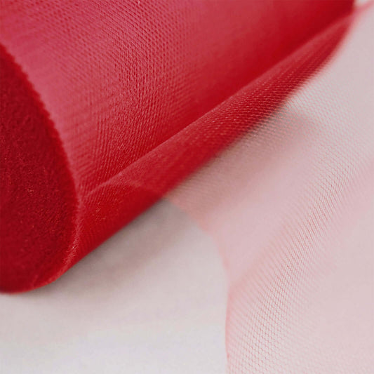 6"x100 Yards Red Tulle Fabric Bolt, Sheer Fabric Spool Roll For Crafts - NestOCart