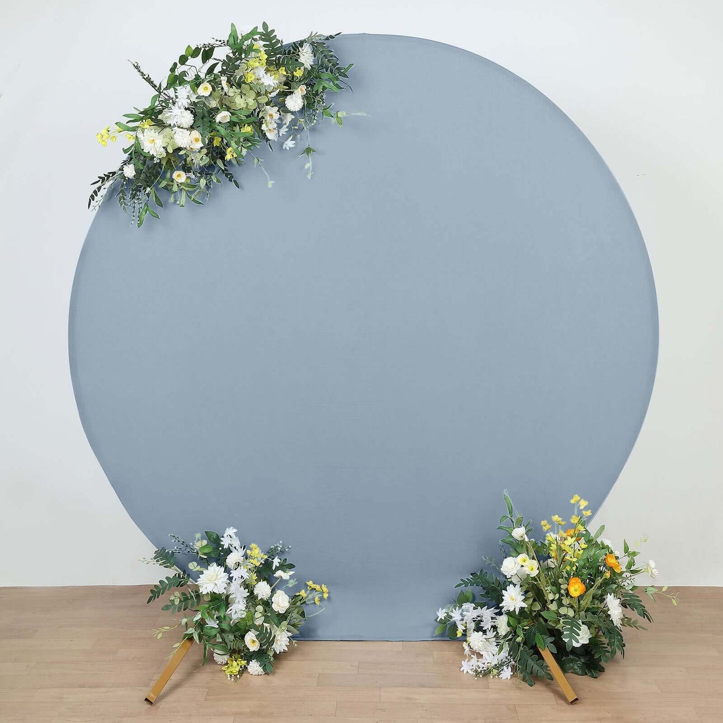 7.5ft Matte Dusty Blue Round Spandex Fit Party Backdrop Stand Cover - Bell Racket Store