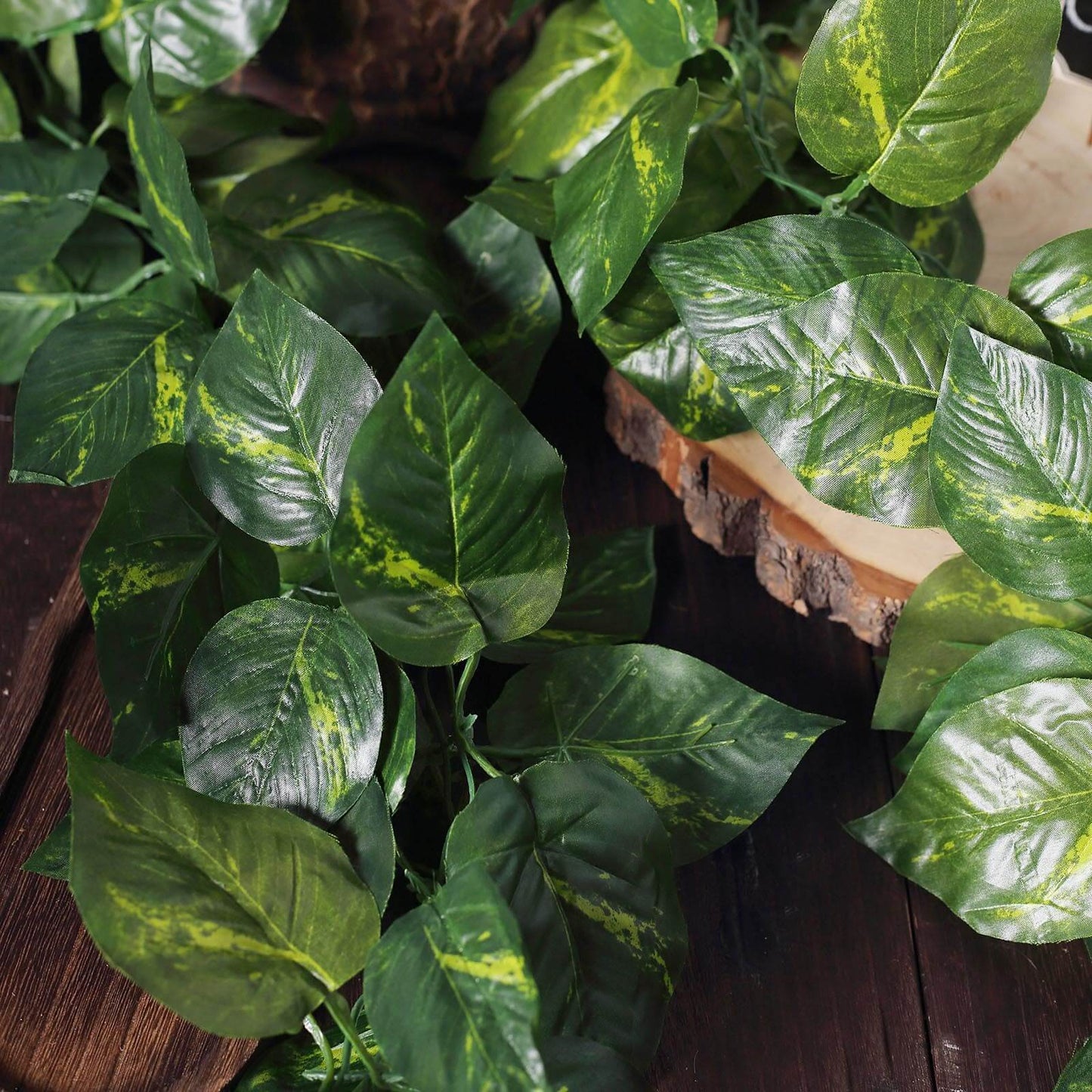 8ft Green UV Protected Artificial Silk Ivy Leaf Garland Vine, Outdoor Indoor - NestOCart