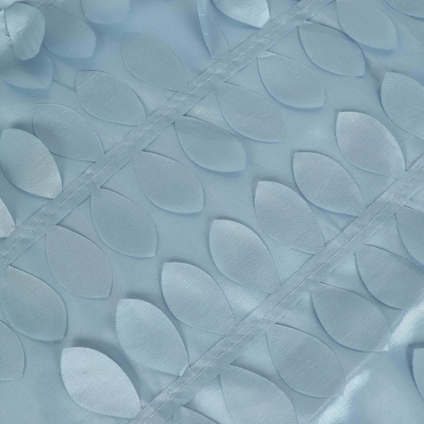 Taffeta 120" Round Tablecloth Dusty Blue | 3D Leaf Petal Design Seamless Table Cover