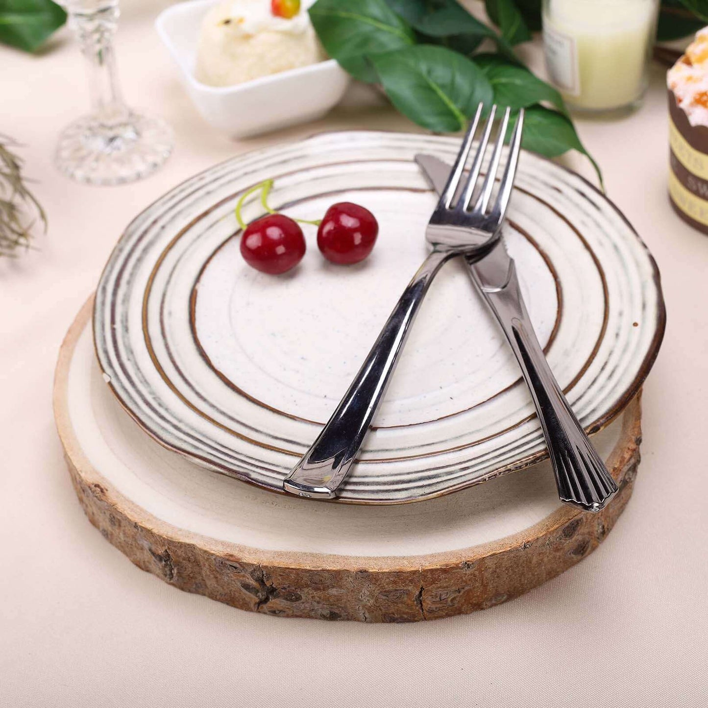 Rustic Poplar Wood Slices Round - Versatile Centerpieces for Tablescapes 9" Dia