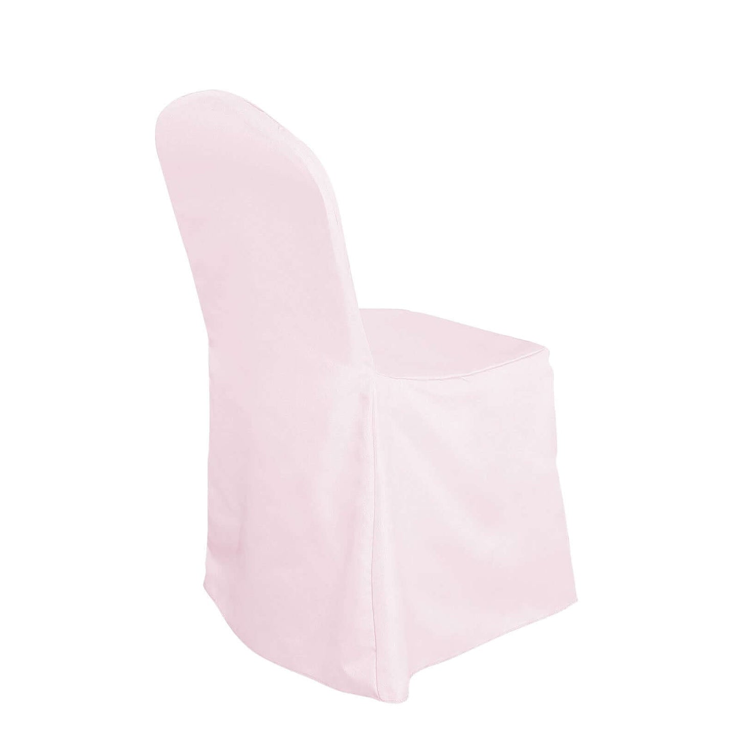 Polyester Slip On Banquet Chair Covers Blush - Stain-Resistant Reusable Durable Fabric