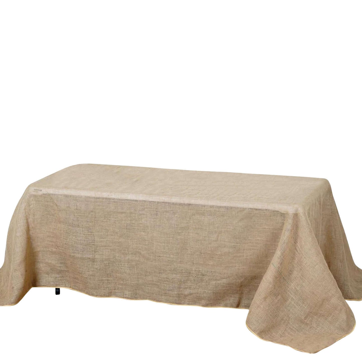 Burlap Jute 90"x132" Rectangle Tablecloth Natural - Rustic Boho Chic Seamless Table Linen - NestOCart